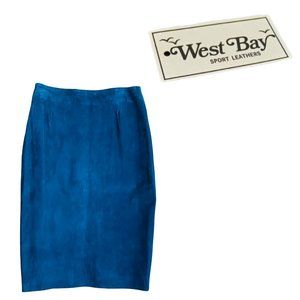 NWT Vintage West Bay Genuine Suede Leather Skirt